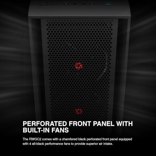 Image of Rosewill ATX Mid Tower Gaming Computer PC Case with Side Tempered Glass, Preinstalled 4 x 120mm PWM Fans, Support Up to 6 x 120mm Fans, 360mm AIO /Radiator, 340mm GPU /VGA, 160mm CPU Air Cooler - RWGC2