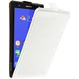 PhoneNatic Kunst-Lederhülle kompatibel mit ZTE Star 2 - Flip-Hülle weiß + 2 Schutzfolien