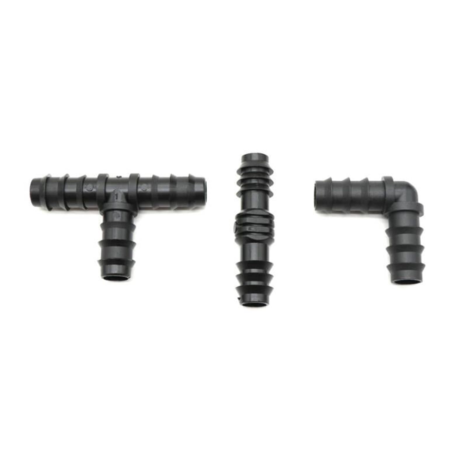 Tees for tuberías, juntas roscadas, accesorios de púas for mangueras, paquete 10, camiseta con codo recto, tubería riego por microaspersión PE, varios tamaños(Elbow,25mm)