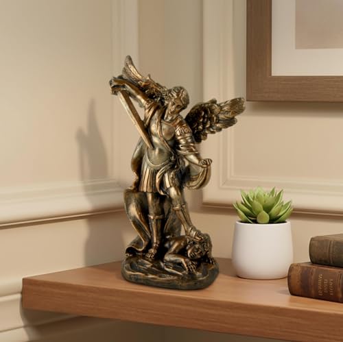 Estatua de San Miguel Arcángel de Resina en Bronce 5.32 in miniatura 2