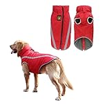 Dog Coat Jacket, Warm Coats for Medium Large Dogs Jackets Waterproof Pet Winter Clothes Reflective Windproof Fleece Puppy Outdoor Coats for Bulldog, Golden Retriever, Labrador, Samoye, Husky(6XL/Red)