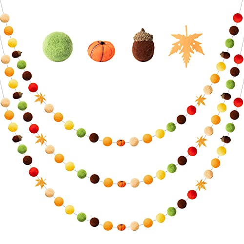 MALLMALL6 3 x Wimpelgirlande mit Filzkugeln Cover