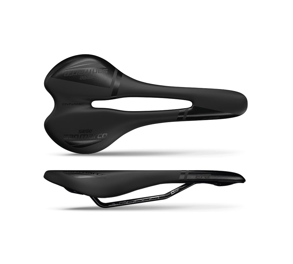 Selle San Marco ERA Dynamic - Sella per Bicicletta Confortevole e Ergonomica, con Forma Piatta e Rail in Lega di Acciao