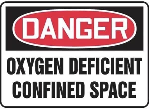 OSHA DANGER SAFETY SIGNS CONFINED, Mfr: MCSP018XP-A