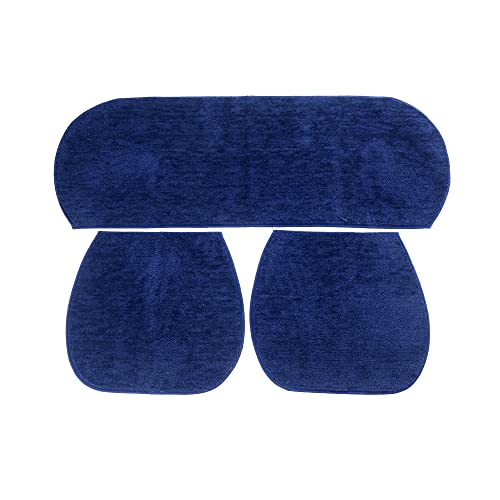 Image of Polyester Car Seat Cover Set of 3 | Universal Fit Non-Slip Washable Seat Protector for 5 Seater Cars | Front & Back Car Seat Cushion Mat