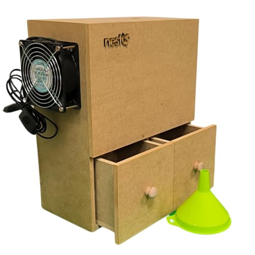 nestQ Limpiador Semillas con Embudo para Pajaros Maquina Limpieza Alpiste Mixtura Aves - Altura 40cm, Ancho 17cm y Largo 34 cm nestQ Limpiador Semillas con Embudo para Pajaros Maquina Limpieza Alpiste Mixtura Aves - Altura 40cm, Ancho 17cm y Largo 34 cm