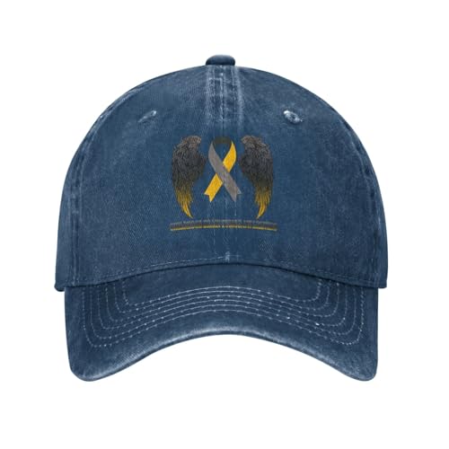 Personality Childhood Brain Tumor Awareness Dad Hat Washed Denim Baseball Cap Adjustable hat