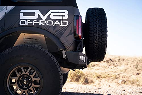 Mto Series Rear Bumper For 2021-2023 Ford Bronco | Retains Factory Backup Sensors & Tow Hitch | Accepts 37" Spare Tire On Oem Carrier | Mount (2) 3" Flush Mount Pod Lights | Dv8 Offroad #TOP4
