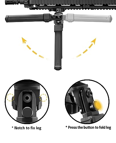 Snapklik.com : Bipod Tactical Rifle Bipod 360 Degrees Adjustable Quick ...