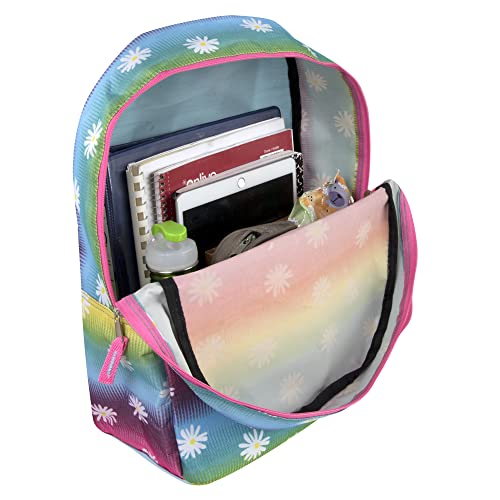 Trail Maker Girls' All Over Printed Backpack 17 Inch Backpack For Girls With Padded Straps (Delightful Daisies) #TOP2