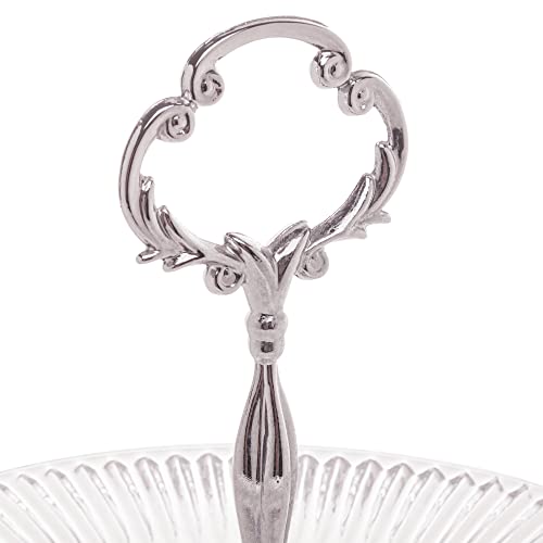 Porta Doces 2 Andares de Cristal Renaissance 18,5cm/31,5cm x 24cm - Lyor