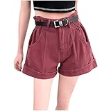 AKTCVVJ Jean Shorts for Women Casual Wide Leg Short Jeans Loose Fit Denim Short Pants Summer Beach Short Pants