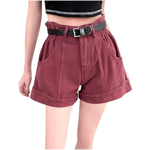 AKTCVVJ Jean Shorts for Women Casual Wide Leg Short Jeans Loose Fit Denim Short Pants Summer Beach Short Pants