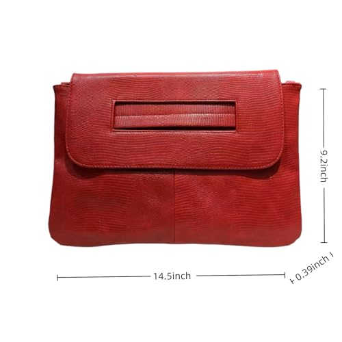 Image of Women Classic Crocodile Pattern Faux Leather Clutch Purse Oversized Female Shoulder Bag Messenger Handbag