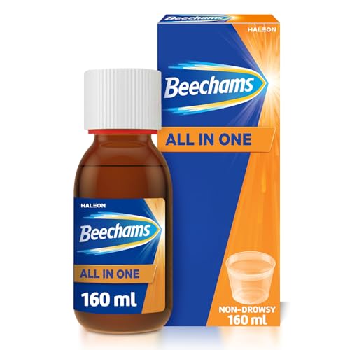 Beechams Cold and Flu Liquid Sore Throat Relief & Cough Medicine for Adults with Paracetamol All in One Liquid 160 ml