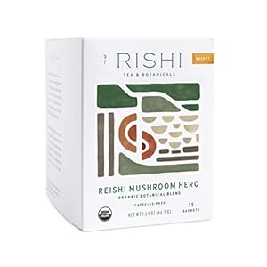 Rishi Tea Reishi Mushroom Hero Herbal Tea | Immune Support, Organic Botanical Blend, Health & Wellness, Caffeine-Free…