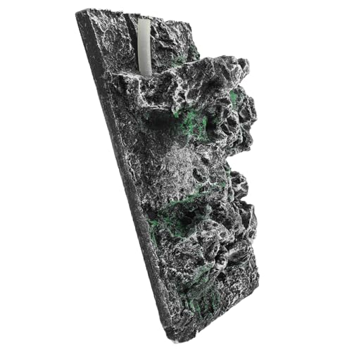 Yardwe Reptile Habitat Background 3D Rock Vivarium Terrarium Background Decoration Reptile Tank Background Board for Lizards Gecko Snake Turtle Fish Frogs 29X18cm