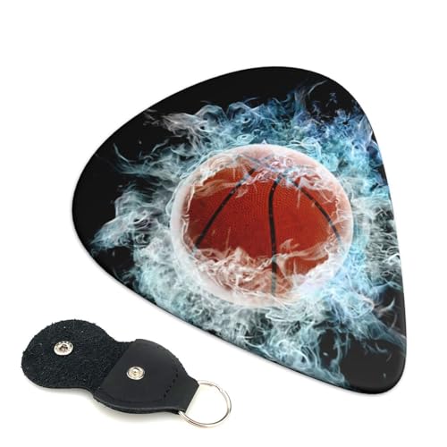 抽象的なバスケットボール エレキギター ベース用ピック ウクレレ ギター 弦楽器 アニメ ファッション 音楽愛好家 初心者 トライアングル ピック 6枚セット 0.71mm