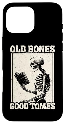 Old Bones Good Tomes Book Lover Bookworm �X�P���g���u�b�N �X�}�z�P�[�X iPhone 16 Pro Max �p