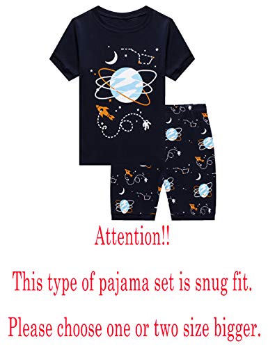 Family Feeling Little Boys Space Pajamas Short Sets 100% Cotton Kid Summer Pjs 5 #TOP1