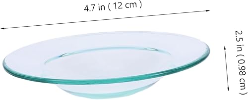 Miniatura 2 de HOMSFOU Calentador de velas, 2 piezas de repuesto para calentador de aceite, calentador de cera para derretimiento, plato redondo de vidrio, plato