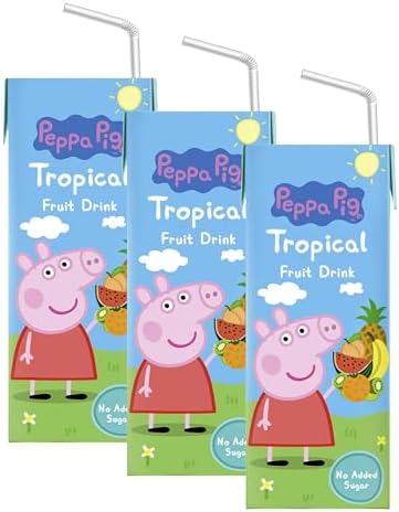 Peppa Pig Tropical Fruchtsaft, leckerer Saft für Kinder, mit Strohhalm, ohne Zuckerzusatz, Dreierpack (3x200ml) (Packung mit 3)