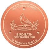 Copper Disc for Bird Bath, 99.99% Pure Copper Bird Bath Disk with Triple Point Support, Purification Water Plate for Outdoor BirdBaths, Bowls, Garden Fountain, Gift for Bird Lovers (Cardinal)