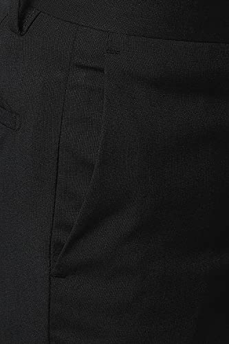 Image of Peter England Men Grey Solid Trousers