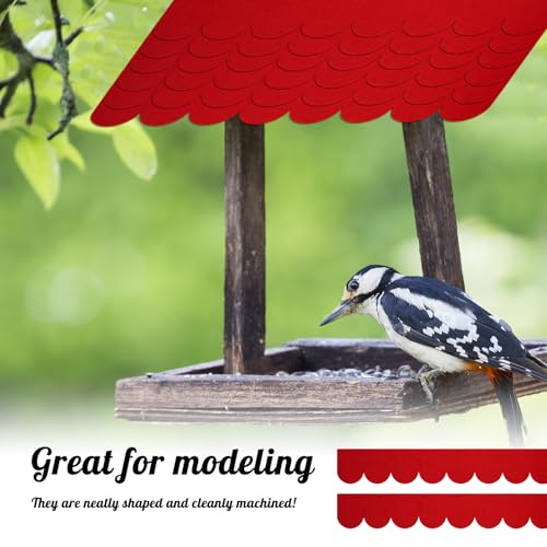 OMJMYY 32 STK Dachschindeln für Vogelhaus Dachpappe Schindeln Mini Dachschindeln Selbstklebend Dachpappe Wasserdicht für Vogelhaus Nistkasten Kaninchenstall Hundehütte Insektenhotel (Rot)