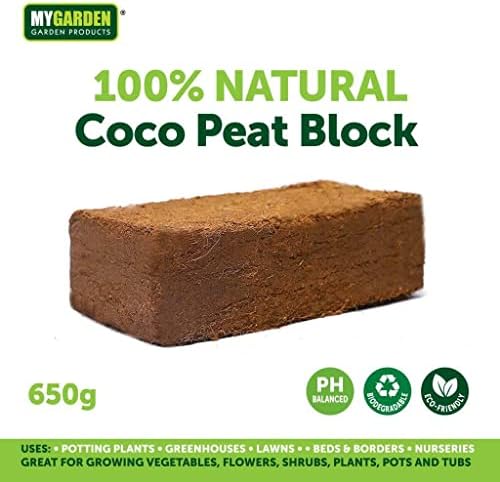 Coconut Coir Bricks Natural Seed Starter with Low EC and pH Balance Enhance Root Growth in Herbs, Flowers, House Plants, Organic with High Expansion 650g(8L)/each