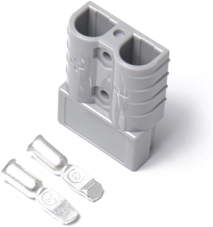 2sets 50a 600v Power Plug Connectors Wire Connectors Quick Connect/Disconnect Polycarbonate Shell for Winch/Trailer (Grey) 1900 Pair*2