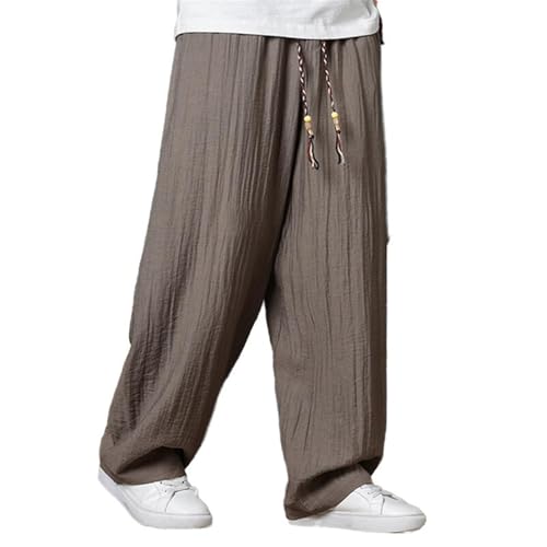 Men's Pants Spring Summer Retro Cotton Linen Straight Leg Loose Fit Chinese Style Large Size Casual Trouser4