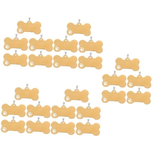 COLLBATH 25 Piezas De Listado De Mascotas Almohadilla Para Perro Patas Conmemorativas Para Mascotas Etiquetas De Identificación De Mascotas Kit De Juguetes De Corteza De Cadena Razas