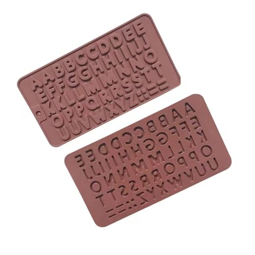 Bamutu Letter Silicone Chocolate Molds Silicone Alphabet Mould 2PCS Non-Stick Fondant Molds Perfect for Cake Decoration,Birthday Party