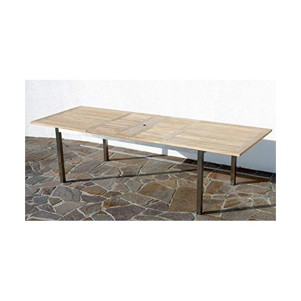 Gartengarnitur KUBA Edelstahl & Teak für 8 Personen