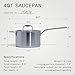 Made In Cookware - 4 Quart Stainless Steel Saucepan with Lid - 5 Ply Stainless Clad Sauce Pan - Professional Cookware - Crafted in Italy - Induction Compatible