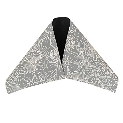 Benissimo-Multy Mats, 2 Pack 24” X 62” Ultra-Thin (1/10 Inch) Kitchen Mat Rubber Backing, Waterproof, Durable & Non Slip, Indoor Floor Mat For Entry, Patio, Busy Areas, Gray Floral Line Doodle #TOP4