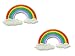2 pieces RAINBOW & CLOUDS Iron On Patch Applique Embroidered Motif Fabric Children Decal 2.2 x 1.4 inches (5.7 x 3.5 cm)