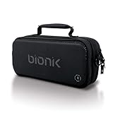 Bionik Power Commuter Travel Bag with Battery: Compatible with Nintendo Switch, Ultra Slim 10,000 mAh Portable Power Bank, Built In USB C Charging Cable, Removable Shoulder Strap, Backpack Attachable , Black