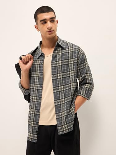 Image of THE BEAR HOUSE Men's Pure Cotton Relaxed Fit Shacket