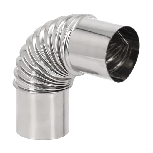 Codo de tubo de chimenea para chimeneas, estufas, chimeneas, barbacoa, ventilación, acero inoxidable, varios tamaños, fácil instalación (80 mm)