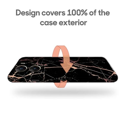 Image of COLORflow Polycarbonate Back Cover Compatible with Vivo V29E 5G | Beautiful Black Golden Marble | Designer Printed Hard CASE Bumper Back Cover Compatible with Vivo V29E 5G