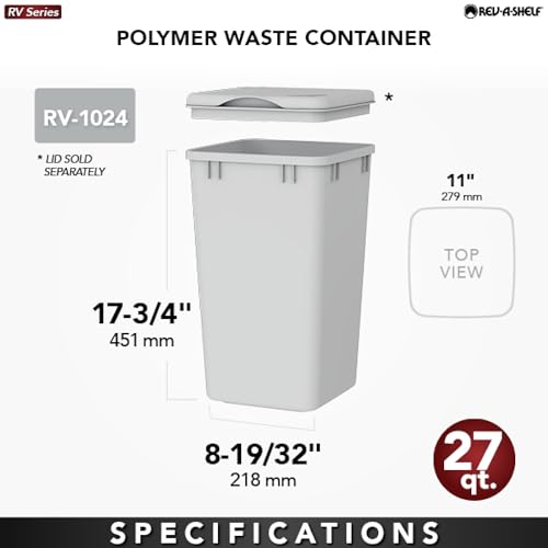 Contenedor de basura reemplazo de polímero 27 qt plateado miniatura 4