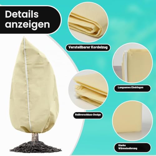 DHGKVK 2 Stück Pflanzenschutz Winter,120 * 180CM große Größe winterschutz für Pflanzen, Atmungsaktiv,Reißfest,Wiederverwendbar… – Ansicht 3