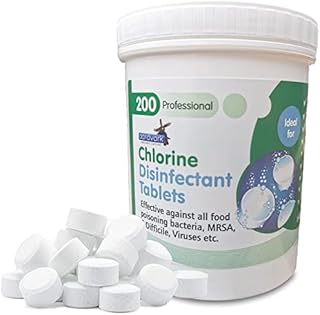 Aardvark 200 Disinfectant Chlorine Tablets Suitable for Hot Tubs, Salad Wash, Food Surfaces & Spa Disinfecting - Additionally for Cleaning Washrooms, Floors & Tiles, Mop Soaking and Bleaching