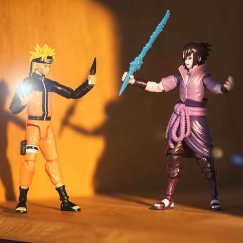 BANDAI - Anime Heroes - Naruto Shippuden - Figurine Sasuke Anime Heroes 17 cm - Uchiwa Sasuke Rinnegan/Mangekyo Sharingan - 36962