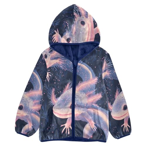 Aquatic Creatures with Glow Toddler Fleece Jacket Girl Boys Hooded Fleece Jacket Coat Warm Outwear Zip-up 3-10T