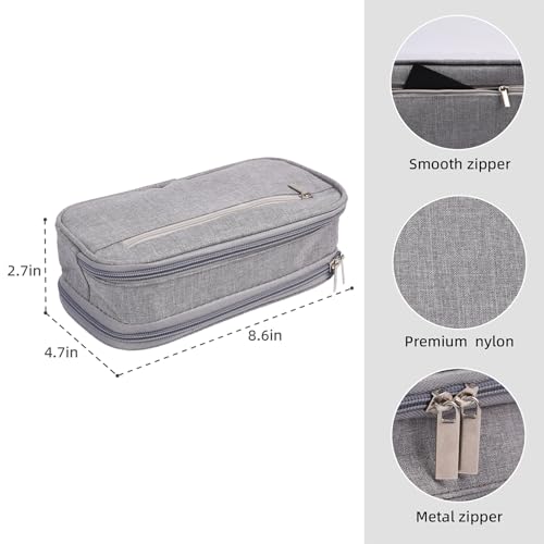 Image of Pencil Case Large Capacity Pen Bag Big Stationery Storage Kit for Office Travel Pouch Arts and Crafts Supplies Organizer Multiple Compartments Water Resistant (Red)