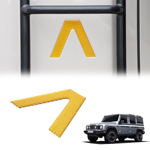 Image of Tailgate Decal Soft Carbon Fiber Car Body V-Shaped Sticker Compatible with INEOS Grenadier 2020-2024 Car Tailgate Sticker Decorative Accessories(Yellow)