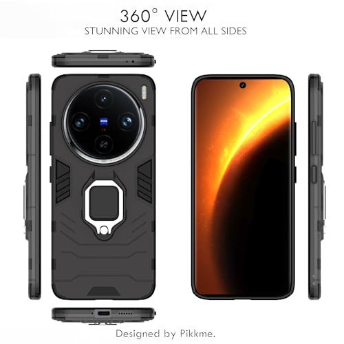 Image of Amazon Basics Back Cover for Vivo X100 Pro 5G| 360 Protection Case| D5 Tough Armor Bumper Case (Black)